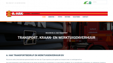 Hak Transport Kraanverhuur Graafmachine verhuur BV