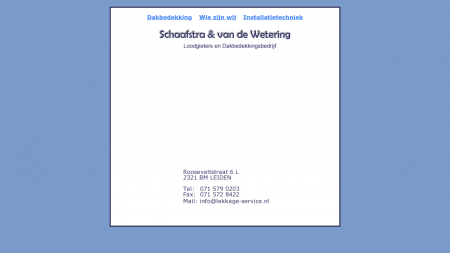 Schaafstra & vd Wetering Loodgietersbedrijf